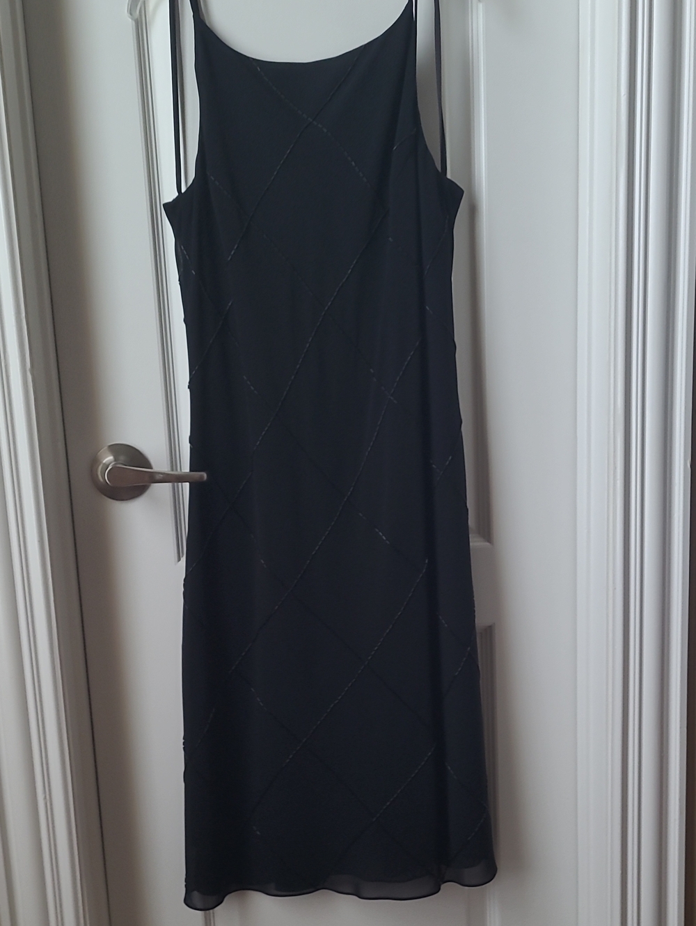 Jones New York Black Beaded Midi Slip Dress